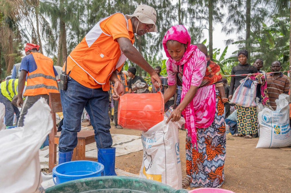 Distribution alimentaire à Bweremana, dans le Nord-Kivu, RDC.